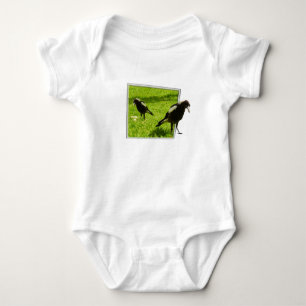 Australian Magpie Bird Popout Art, Baby Strampler