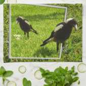 Australian Magpie Bird Popout Art, Geschirrtuch (Gefaltet)