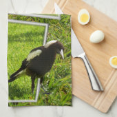 Australian Magpie Bird Popout Art, Geschirrtuch (Viertel Falte)