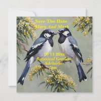 Australian Magpies Oil Paint, Save the Date,