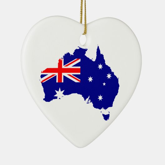 Australian Map Flag Heart Keramik Ornament Gift (Rechts)