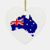 Australian Map Flag Heart Keramik Ornament Gift (Vorne)