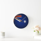 Australian national flag sphere, 3D look Runde Wanduhr (Zuhause)
