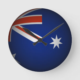 Australian national flag sphere, 3D look Runde Wanduhr