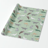 Australian Native Animals Eucalyptus Green Pattern Geschenkpapier (Ungerollt)
