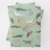 Australian Native Animals Eucalyptus Green Pattern Geschenkpapier Set (Beispiel)