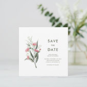 Australian Native Gum Blossom Wedding Save The Date (Stehend Vorderseite)