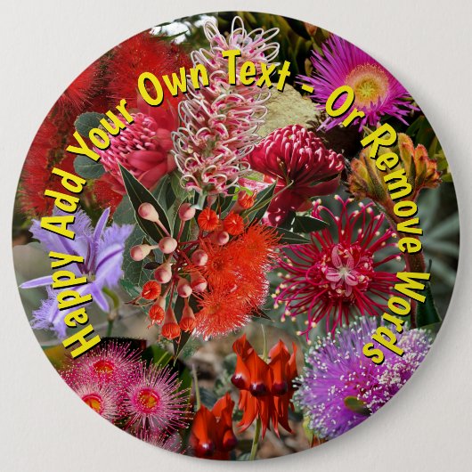 Australian Native Wild Blume Grosses Abzeichen Button (Vorderseite)