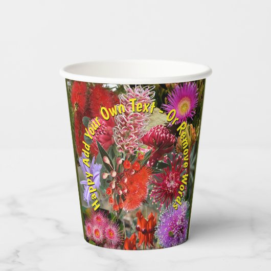 Australian Native Wild Blume Pappbecher (Rückseite)
