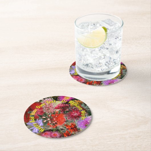 Australian Native Wild Blume Runder Pappuntersetzer (Vor Ort)