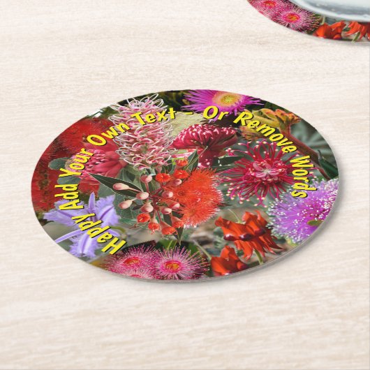 Australian Native Wild Blume Runder Pappuntersetzer (Angewinkelt)