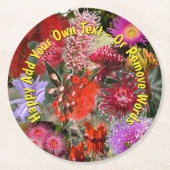 Australian Native Wild Blume Runder Pappuntersetzer (Vorderseite)