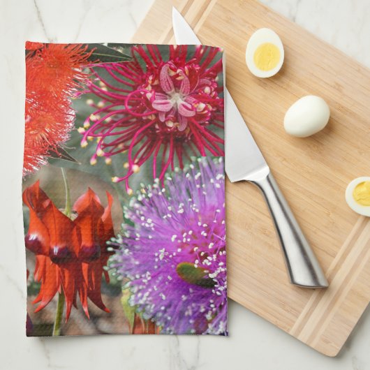 Australian Native Wild Blume tea / Geschirrtuch (Viertel Falte)