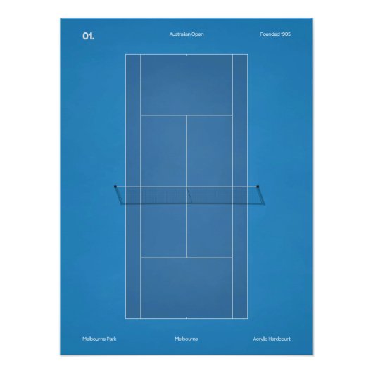 Australian Open Tennis Court Poster (Vorderseite)