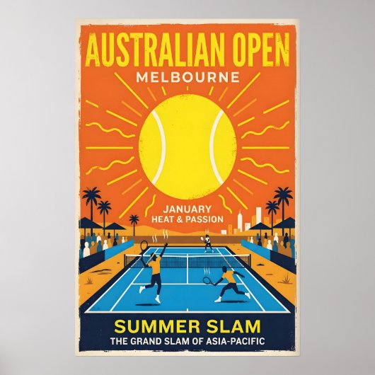 Australian Open Tennis Poster Sommer-Slam, Fett (Vorne)