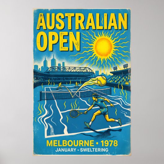 Australian Open-Wandkunst Vintage-Tennisposter in Poster (Vorne)