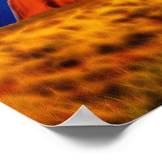 Australian Outback Ayers Rock Art "Uluru Moon" Poster (Ecke)