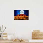 Australian Outback Ayers Rock Art "Uluru Moon" Poster (Küche)