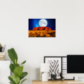 Australian Outback Ayers Rock Art "Uluru Moon" Poster (Heimbüro)