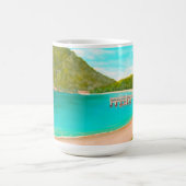 Australian Painting Blue Water Beach Pier Kaffeetasse (Mittel)