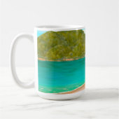 Australian Painting Blue Water Beach Pier Kaffeetasse (Links)