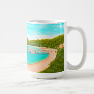 Australian Painting Blue Water Beach Pier Kaffeetasse
