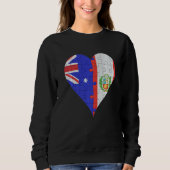 Australian Peruvian Flag Heart Sweatshirt (Vorderseite)