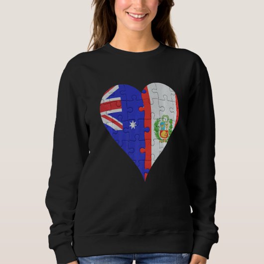 Australian Peruvian Flag Heart Sweatshirt (Vorderseite)