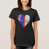 Australian Peruvian Flag Heart T-Shirt (Vorderseite)