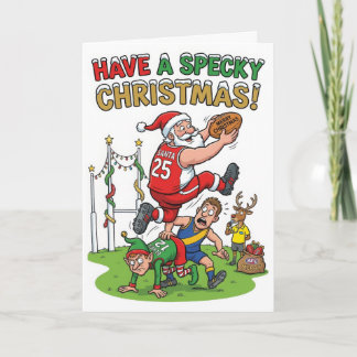 Australian Rules Football Santa – Specky Weihnacht Karte