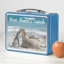 Australian Sea Lion und Baby am Strand