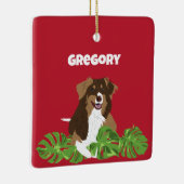 Australian Shelpherd Aussie Cog Custom Photo Keramikornament (Rechts)