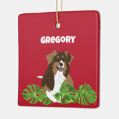 Australian Shelpherd Aussie Cog Custom Photo Keramikornament (Links)