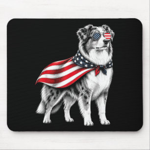 Australian Shepherd 4. Juli Amerikanische Flagge Mousepad