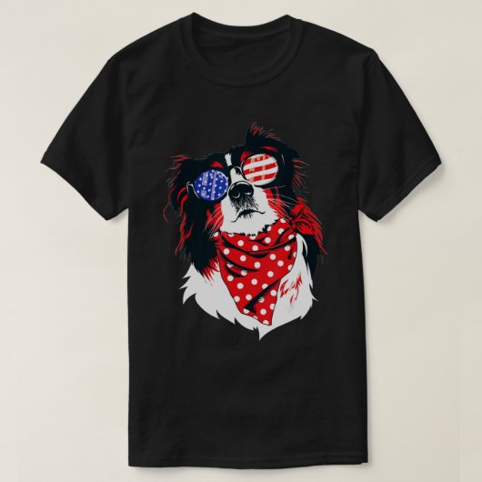 Australian Shepherd 4. Juli Aussie American F T-Shirt (Design vorne)