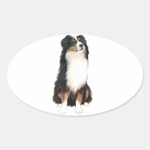 AUSTRALIAN SHEPHERD (A) - Dreifarbig Ovaler Aufkleber