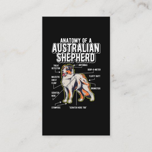 Australian Shepherd Anatomy Funny Dog Visitenkarte (Vorderseite)