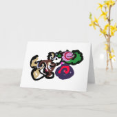 Australian shepherd and roses joy karte (Gelbe Blume)