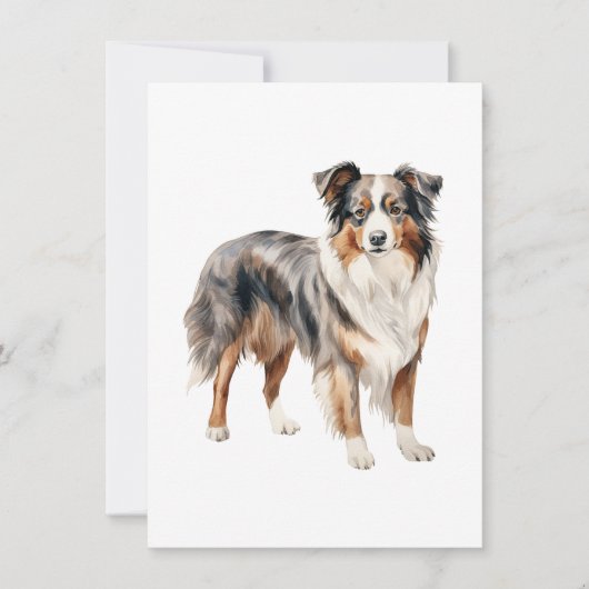 Australian Shepherd Aquarell Clipart Dankeskarte (Vorderseite)