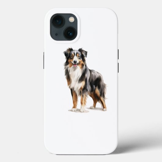 Australian Shepherd Aquarell Print Case-Mate iPhone Hülle (Rückseite)