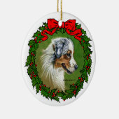 Australian Shepherd Art von Glenda S. Harlan Keramik Ornament (Rechts)