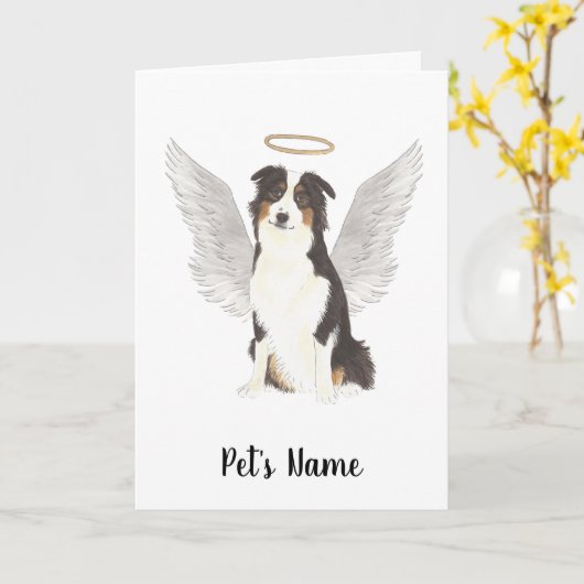 Australian Shepherd Aussie Beileid Memorial Karte (Gelbe Blume)