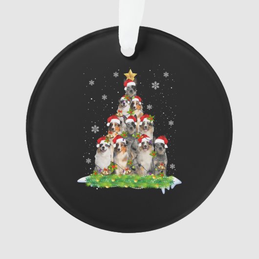 Australian Shepherd Aussie Christmas Ornament Tree (Vorderseite)