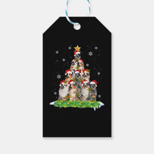 Australian Shepherd Aussie Christmas Ornament Tree Geschenkanhänger (Vorderseite)