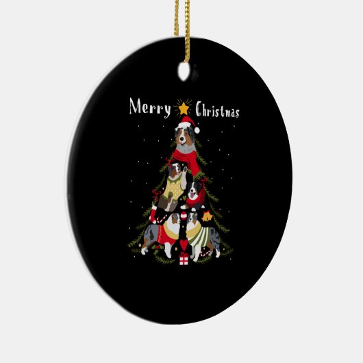 Australian Shepherd Aussie Christmas Tree Xmas Dog Keramik Ornament (Rechts)