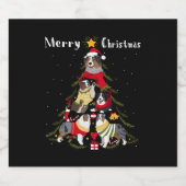 Australian Shepherd Aussie Christmas Tree Xmas Dog Schaumweinetikett (Einzelnes Label)