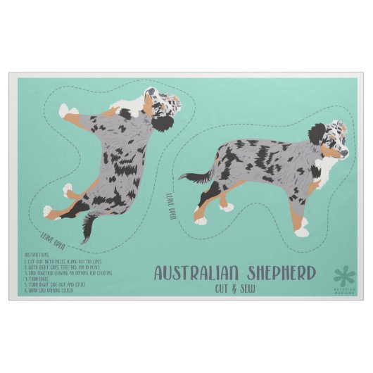 Australian Shepherd Aussie Dog Cut and Sew Stoff (Fat Quarter (45,7 x 55,9 cm))