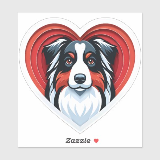 Australian Shepherd Aussie Dog Lover Niedlich Hear Aufkleber (Blatt)