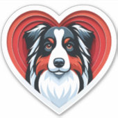 Australian Shepherd Aussie Dog Lover Niedlich Hear Aufkleber (Vorderseite)
