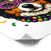 Australian Shepherd Aussie Hund Mardi Gras Karneva Poster (Ecke)